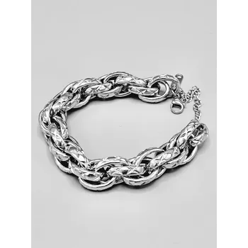 Náramek Ocelový náramek Velká oka stříbrné provedení