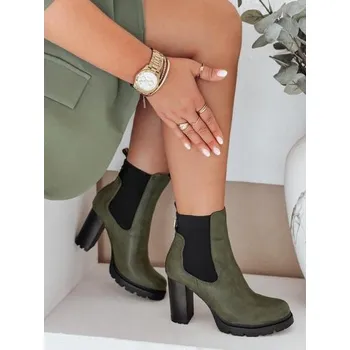 Dámská zimní obuv Dámské kotníkové boty CHICMOVE na podpatku zelené
