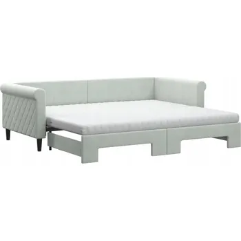 Pohovka Rozkládací pohovka s funkcí spaní světle šedá 229 x 100 x 68 cm