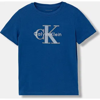 Dětské tričko Calvin Klein Jeans IB0IB02635.128.176.PPY2 modrá 57X, vel. 152