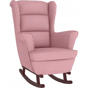 Křeslo Houpací křeslo sametové růžové 74x90x102 cm