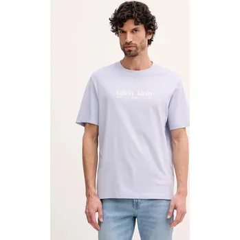 Pánské tričko Bavlněné tričko Calvin Klein Jeans LV14RE831G modrá 50X, vel. 2XL