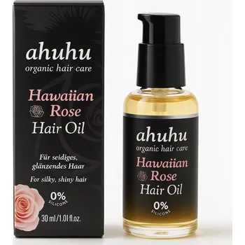 Vlasová regenerace Ahuhu Organic Hair Care Havajský růžový olej na vlasy 30 ml