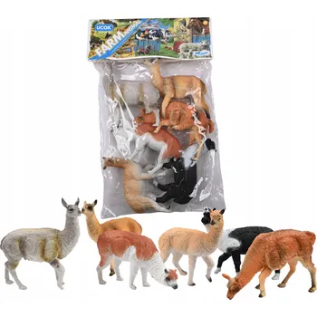 Figurka SADA FIGUREK 6 KS VELKÉ FIGURKY ALPACA LAMA DOMÁCÍ FARMA