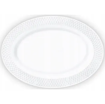 Oválný servírovací talíř Wilmax na hlavní jídla 35x25 cm, bílý porcelán