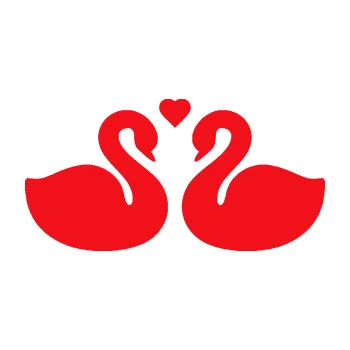 Samolepící dekorace SAMOLEPKA Zamilované labutě 001 se srdíčkem (10 - červená) NA AUTO, NÁLEPKA, FÓLIE, POLEP, TUNING, VLASTNÍ TEXT, TISK, AUTOSAMOLEPKY.cz, POLEPY, OBRÁZEK, LOGO, SAMOLEPKY