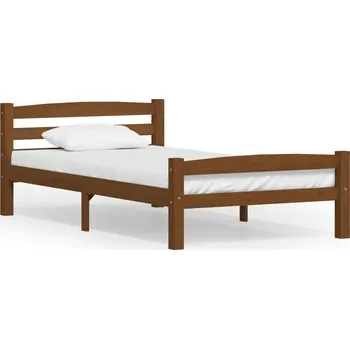 Postel Dřevěný rám postele z borovice, medově hnědý, 206x106x66 cm