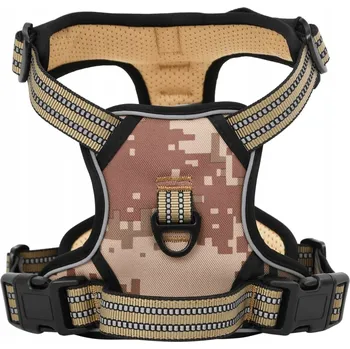 Postroj pro psa Postroj pro psa, nastavitelný, hnědý maskáčový, L