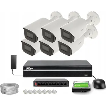 IP kamera Sada pro monitoring 6x IPC-HFW3842E-AS-0280B, 8 Mpx, Starlight, PoE, 2.8 mm