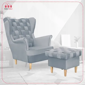 Křeslo Křeslo ušák Family Meble stříbrné