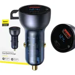 Baseus CCKX-C0G Particular Nabíječka do Auta Digital Display 2xUSB 65W Gray