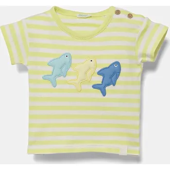 Dětské bavlněné tričko United Colors of Benetton zelená barva, 34LPA106B 34LPA106B.W.Seasonal 10A, vel. 82