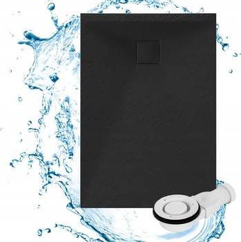 Sprchová vanička SPRCHOVÁ VANIČKA OBDÉLNÍKOVÁ 100 x 70 CM ČERNÁ SMC KOMPOZIT TEJA