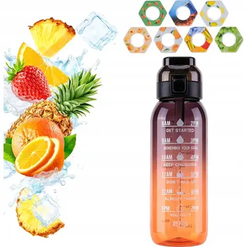 Láhev 1000ml Láhev na vodu s gradientem hnědé barvy Koření láhev na vodu - 7ks