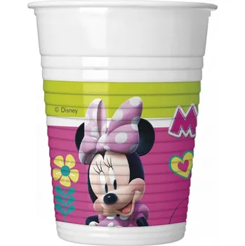 Jednorázové nádobí GODAN Plastové kelímky myška Minnie - happy helpers - 200 ml - 8 ks
