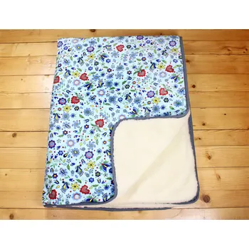 Prostěradlo Dvojitá deka VLNA-MINKY POLAR Błękitna łączka