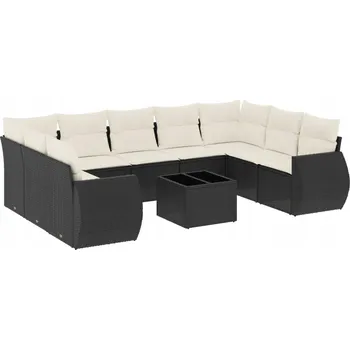 Modulární zahradní nábytek z PE ratanu, černý, 71 x 62 x 69 cm