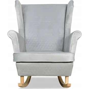Křeslo Houpací křeslo ušák Angelo, skandinávský styl Family Meble, světle šedé, šedý velur