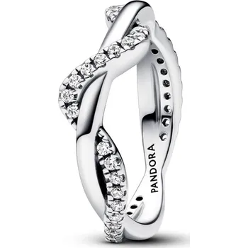 Prsten PANDORA Šumivý prsten s propletenými vlnami 60