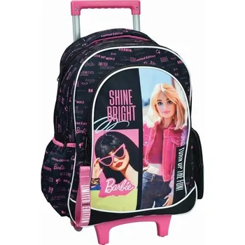 Školní aktovka Barbie Shine Bright na kolečkách, taška 46 cm
