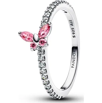 Prsten PANDORA Prsten Třpytivý růžový motýl
