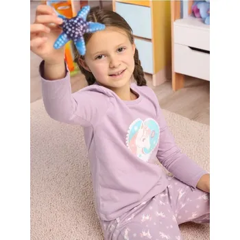 Dívčí spodní prádlo Sinsay - Dvoudílná pyžamová souprava - levandulová - 5065R-04X - 5065R-04X-98-1