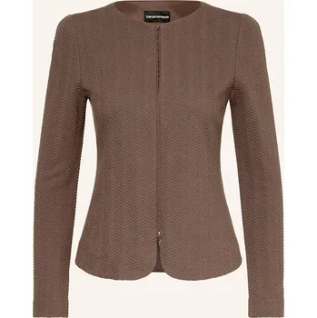 Emporio Armani Dámská Bunda Hranatého Střihu, hnědá, 34