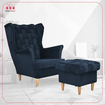 Křeslo Křeslo ušák Family Meble modré