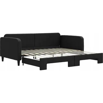 Pohovka VidaXL Rozkládací pohovka, černá, 100x200 cm, látka