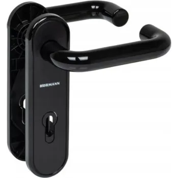 Dveřní kování Interiérová klika Hörmann černá se štítkem s otvorem pro vložku