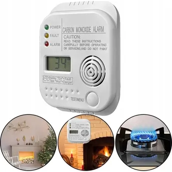 Zabezpečovací technika Bezdrátový detektor plynu oxidu uhelnatého (CO), kouře a požáru na baterie s alarmem