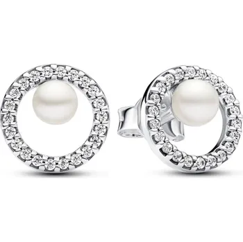 Náušnice PANDORA Peckové náušnice s upravenou sladkovodní kultivovanou perlou a pavé