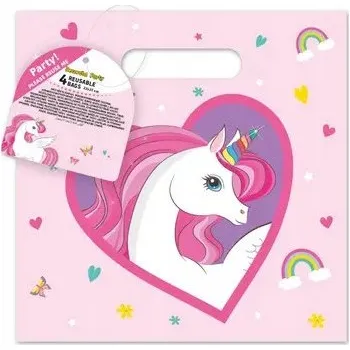 Dárková taška Dárkové tašky opakovaně použitelné JEDNOROŽEC Unicorn Narozeniny 4 ks