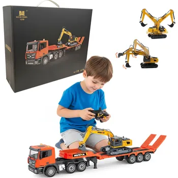 RC model auta Lebula Přívěs s bagrem na dálkové ovládání 1:18