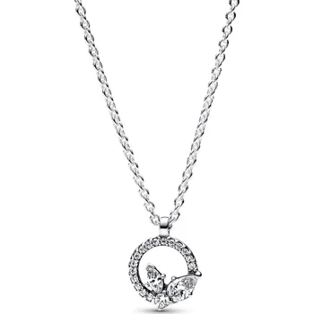 Náhrdelník PANDORA náhrdelník s přívěskem Třpytivý herbářový kruh a shluk