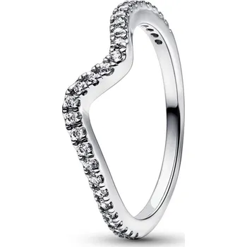Prsten PANDORA třpytivý zvlněný prsten 60