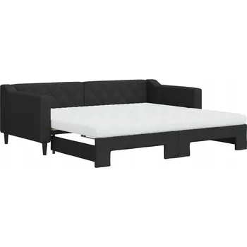 Pohovka Rozkládací pohovka s funkcí spaní černá 213 x 100 x 67 cm