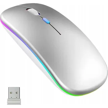 Myszka bezprzewodowa k notebooku, počítači, do kanceláře, podsvícená LED RGB, tichá