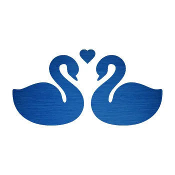 Samolepící dekorace SAMOLEPKA Zamilované labutě 001 se srdíčkem (65 - škrábaný kov modrý) NA AUTO, NÁLEPKA, FÓLIE, POLEP, TUNING, VLASTNÍ TEXT, TISK, AUTOSAMOLEPKY.cz, POLEPY, OBRÁZEK, LOGO, SAMOLEPKY