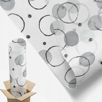 Obraz Mléčná Fólie na Skleněné Dveře pro Soukromí 50x146 cm Šedé Kruhy