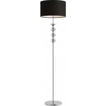 Stojací lampa Stojací lampa chrom sklo černé stínidlo 160cm Zuma Line REA 1xE27 60W