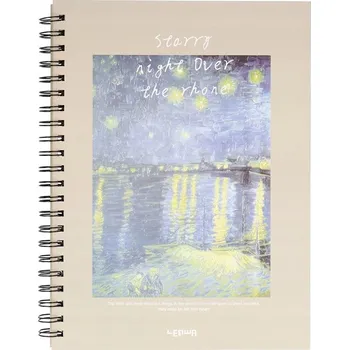 Sešit SPIRÁLOVÝ SKICÁK blok 40 LISTŮ A4 Noc nad Rhônou VAN GOGH Incood