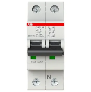 Jistič S201-Z1NA jistič 1F odpojení N vodiče (1+NA) 1 A char. Z 6kA ABB 2CDS251103R0218