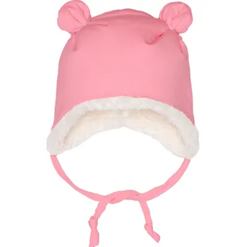 Čepice Čepička s oušky zimní fleece - Růžová - skladem Velikost: XXS