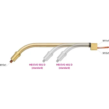 Příslušenství ke svářečce ABICOR BINZEL Hrdlo hořáku BINZEL MB EVO 401/501 D - prodloužené - 250 mm