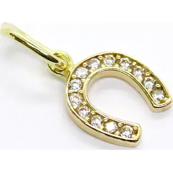 Přívěsek Klenoty Budín Dámský zlatý přívěsek se zirkony podkova pro štěstí 585/0,40gr HK3239 (Klenoty Budín Dámský zlatý přívěsek se zirkony podkova pro štěstí 585/0,40gr HK3239)