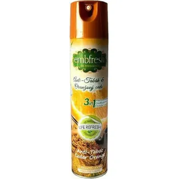 Osvěžovač vzduchu EMBFRESH osvěžovač vzduchu 5 v 1, Antitabák a pomerančový cedr 240 ml