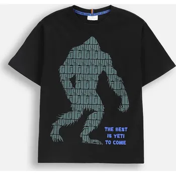 Chlapecká mikina Dětská bavlněná mikina Coccodrillo černá barva, s potiskem, YETI BOY JUNIOR ZC5143202YBJ 99X, vel. 134