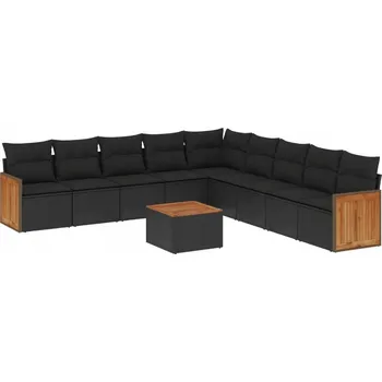 Zahradní pohovka Modulární zahradní nábytek z PE ratanu, černý, rozměry: 62 x 62 x 69 cm