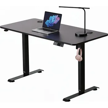 Psací stůl Elektrický stůl Boste s nastavitelnou výškou, černý MDF